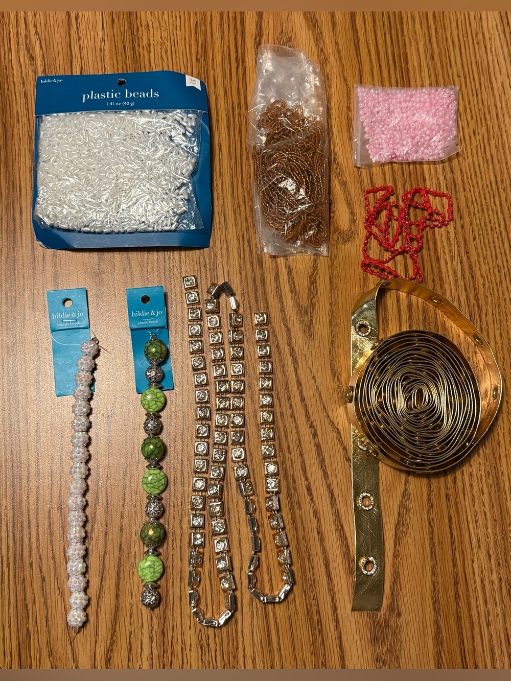 ✨ Destash Vtg Jewelry Making & Sewing Craft Bundle - Beads Rhinestone Trim Lot ✨
